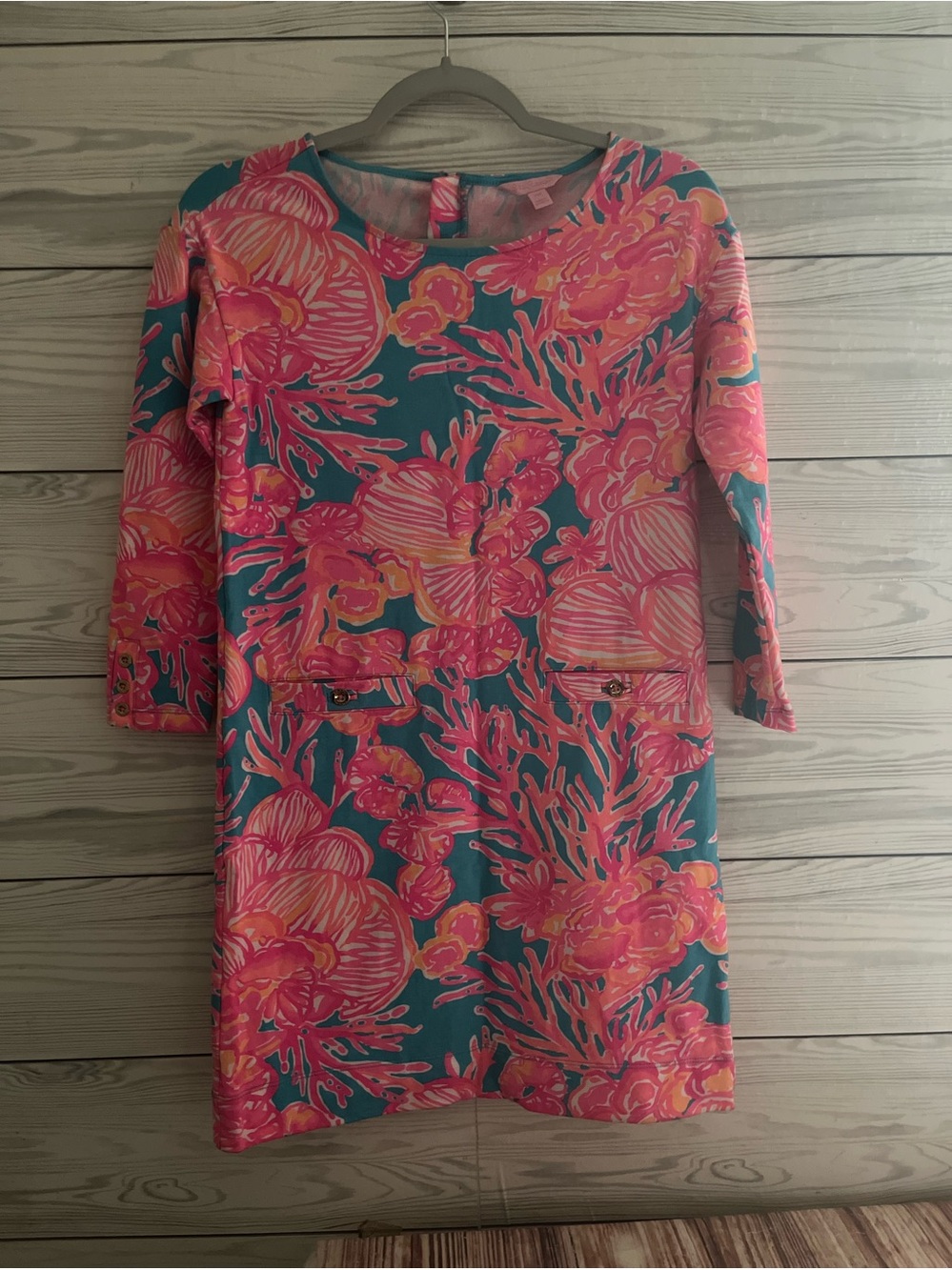 Lilly Pulitzer Vibrant Coral Reef Design Knit Dress XXS